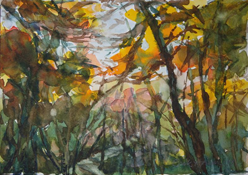 Skogsti -2015, akvarell, 17x24 cm